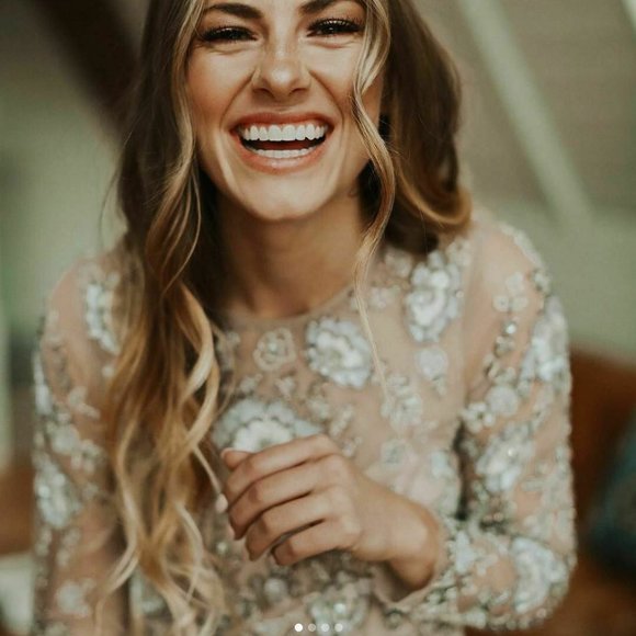 New BHLDN x Anthropologie Malia 8 | Med Pink Taupe Embellished Formal Midi Dress - Picture 8 of 11